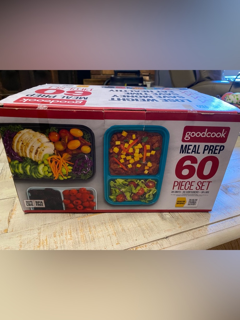 Goodcook Meal Prep 60-Piece Set – Blue and Black Meal Containers